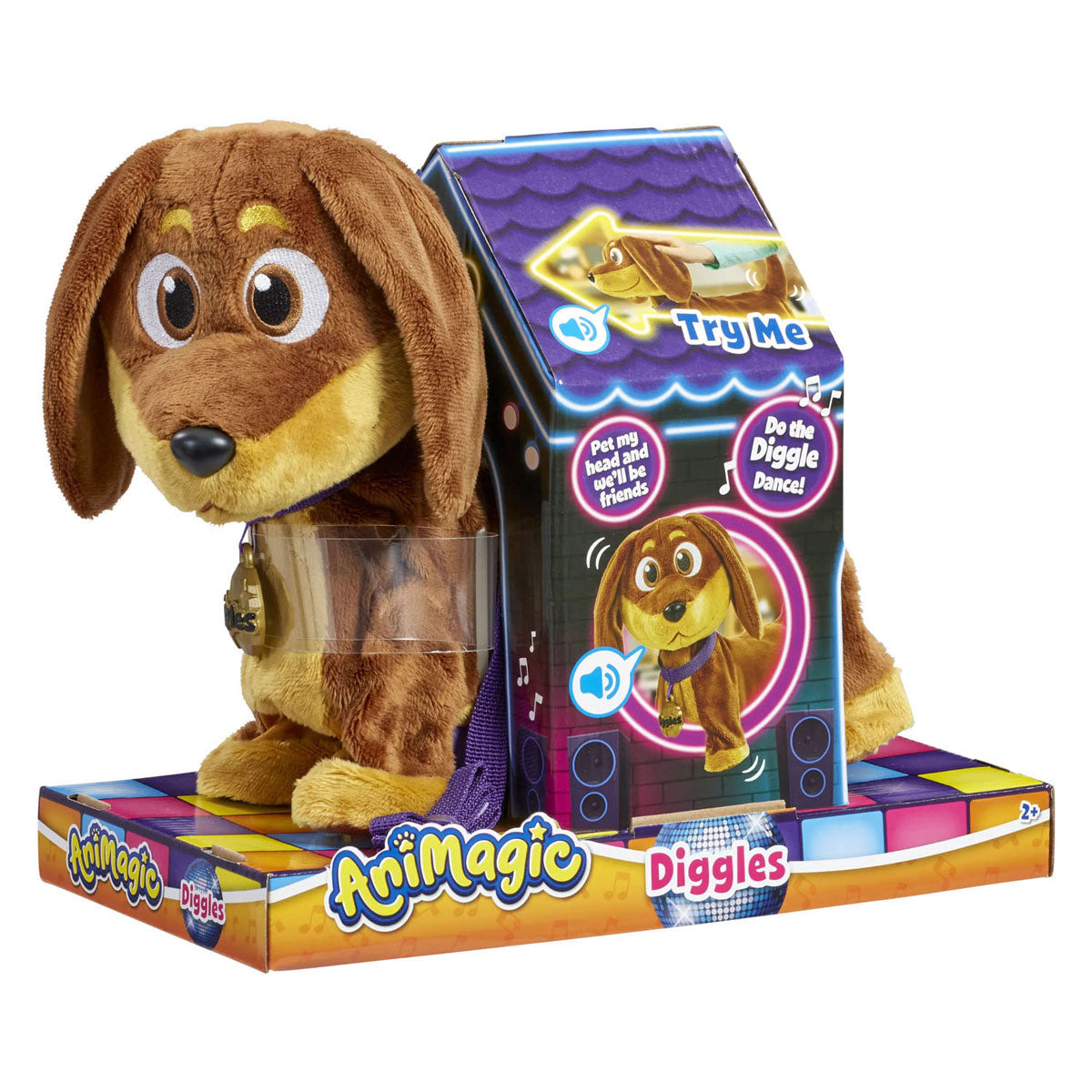 Peluche interactive Goliath animagic diggles pour chien