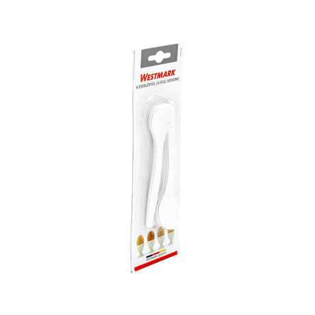 Westmark cuillères à œufs en plastique blanc lot de 6 pièces 14,5 cm