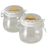 Boltze home voorraadpot stella 450 ml h11,5cm glas transparant wit 2 assorti
