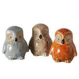 Boltze home figuur uil bego h5cm steengoed beige grijs oranje 3 assorti