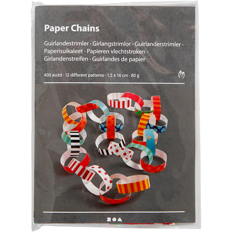 Bandes de guirlande Creativ company, imprimées, l: 16 cm, l: 15 mm, 400 pièces 1 boîte
