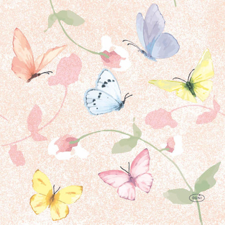 Serviettes Duni pêche douce 33x33cm