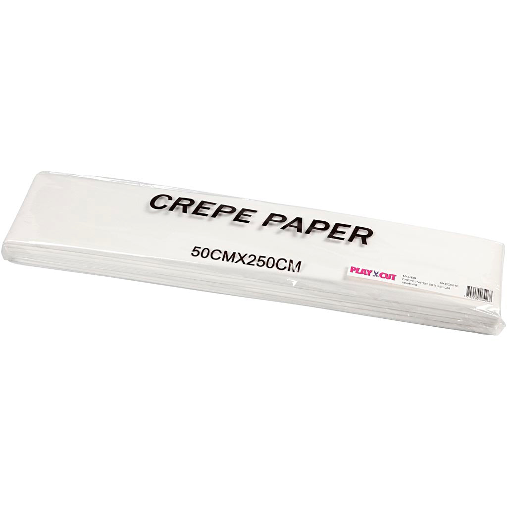 Papier crépon Creativ company, feuille 50x250 cm, blanc, 10 plis 1 boîte