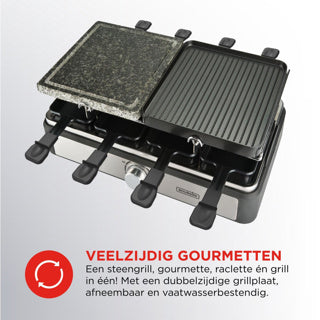 Bourgini gourmette raclette sur pierre 8p