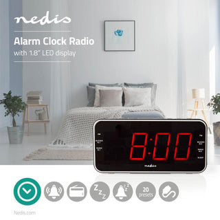 Radio-réveil numérique Nedis | 2 pièces
