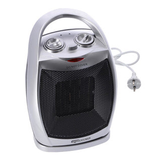 Autres marques termozeta radiateur soufflant oscillant en céramique 1500w argent noir