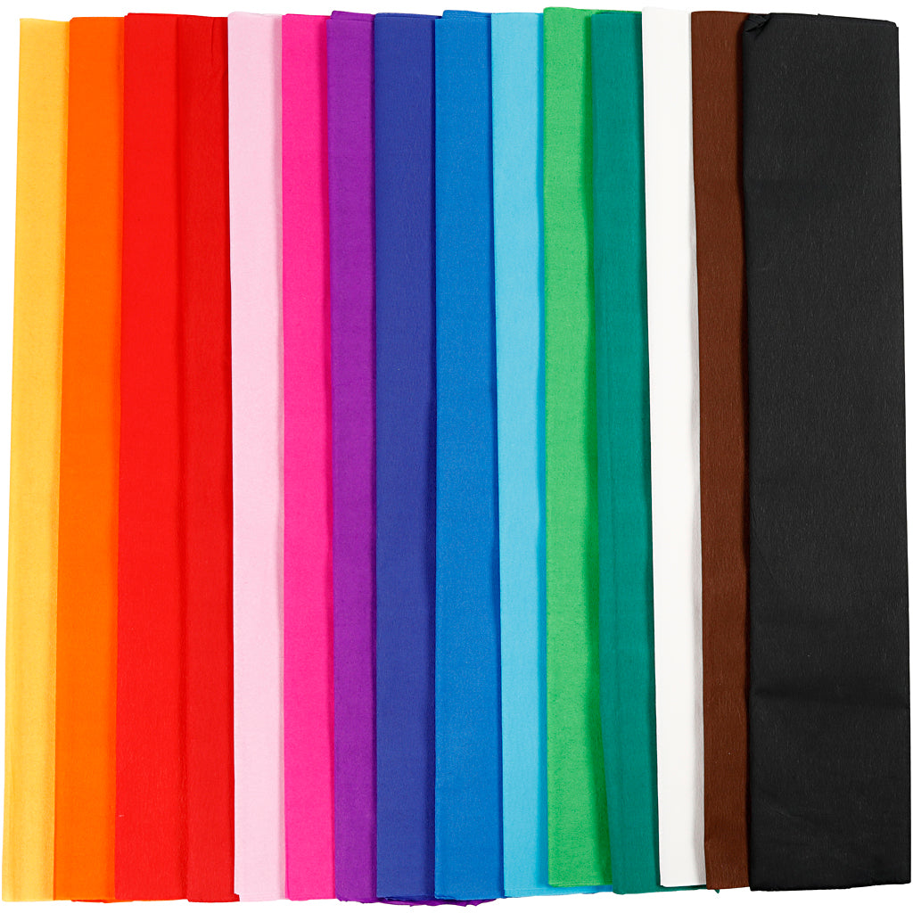 Creativ Company Crepe Papier - Couleurs de base, 15e.