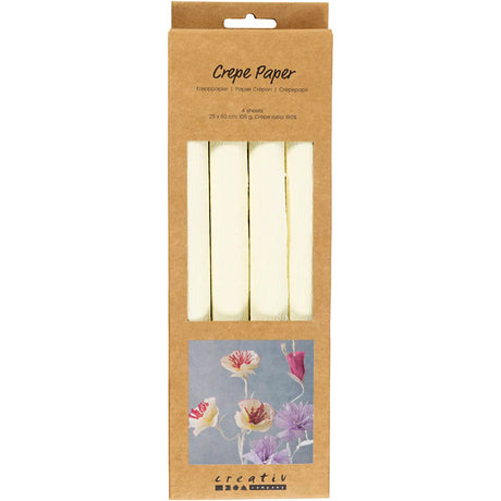 Société créative https: www.ccobby.nl feuille de papier crépon-25x60-cm-crepe-ratio-180-105-gr-off-white-4-sheet-1-doos