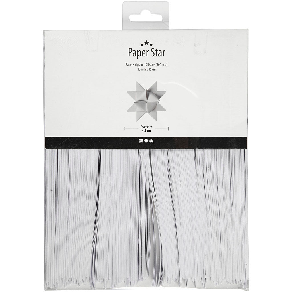 Bandes de tressage Creativ company, l: 45 cm, l: 10 mm, d 4,5 cm, blanc, 500 bandes 1 boîte
