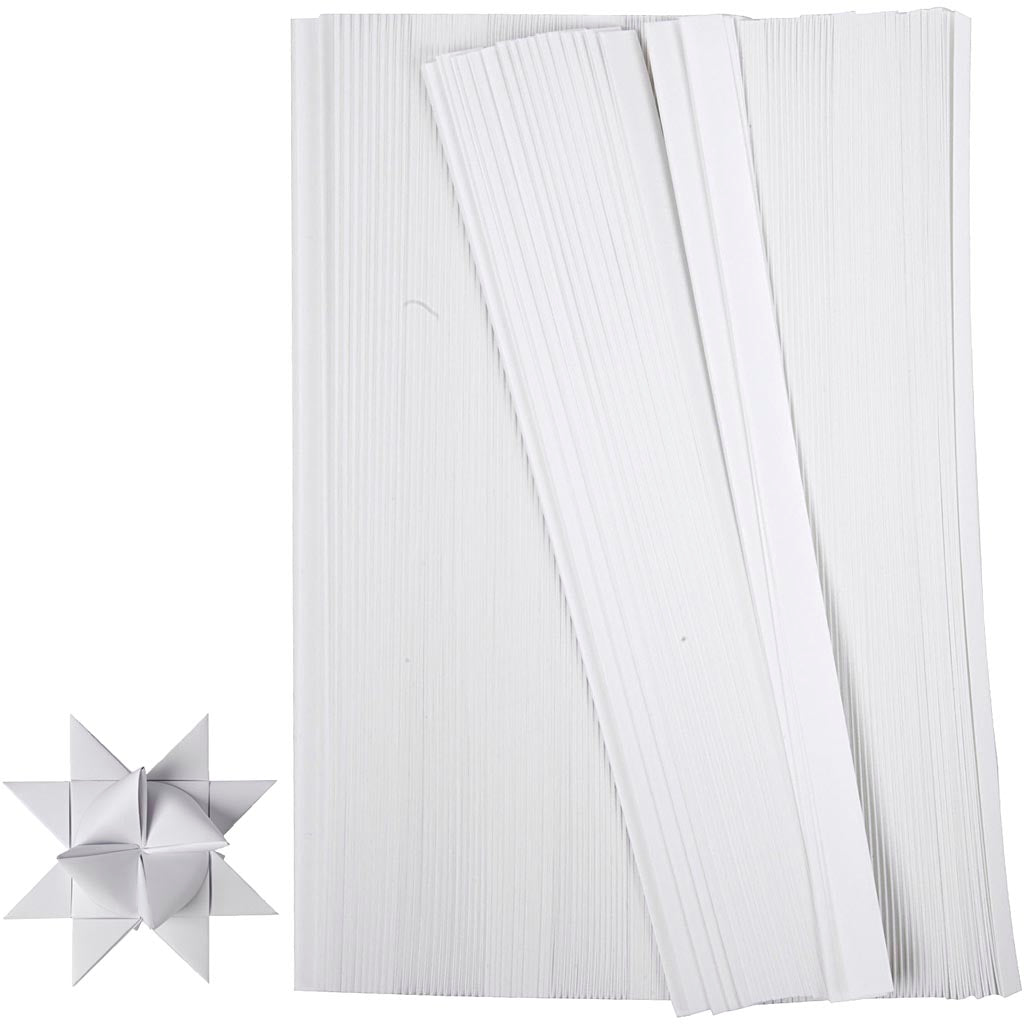 Bandes de tressage Creativ company, l: 45 cm, l: 10 mm, d 4,5 cm, blanc, 500 bandes 1 boîte