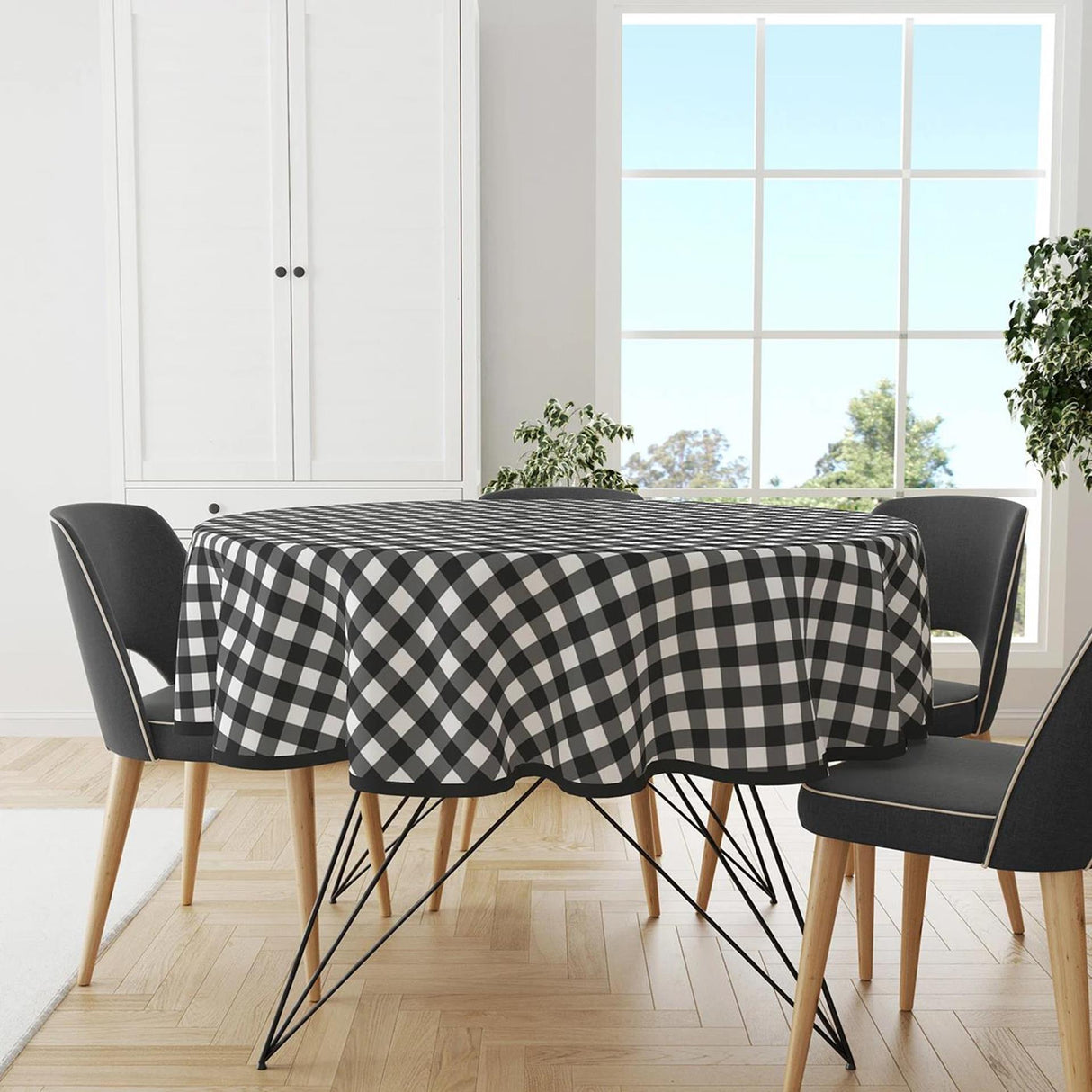 Nappe Wicotex ronde diamant noir - 160cm