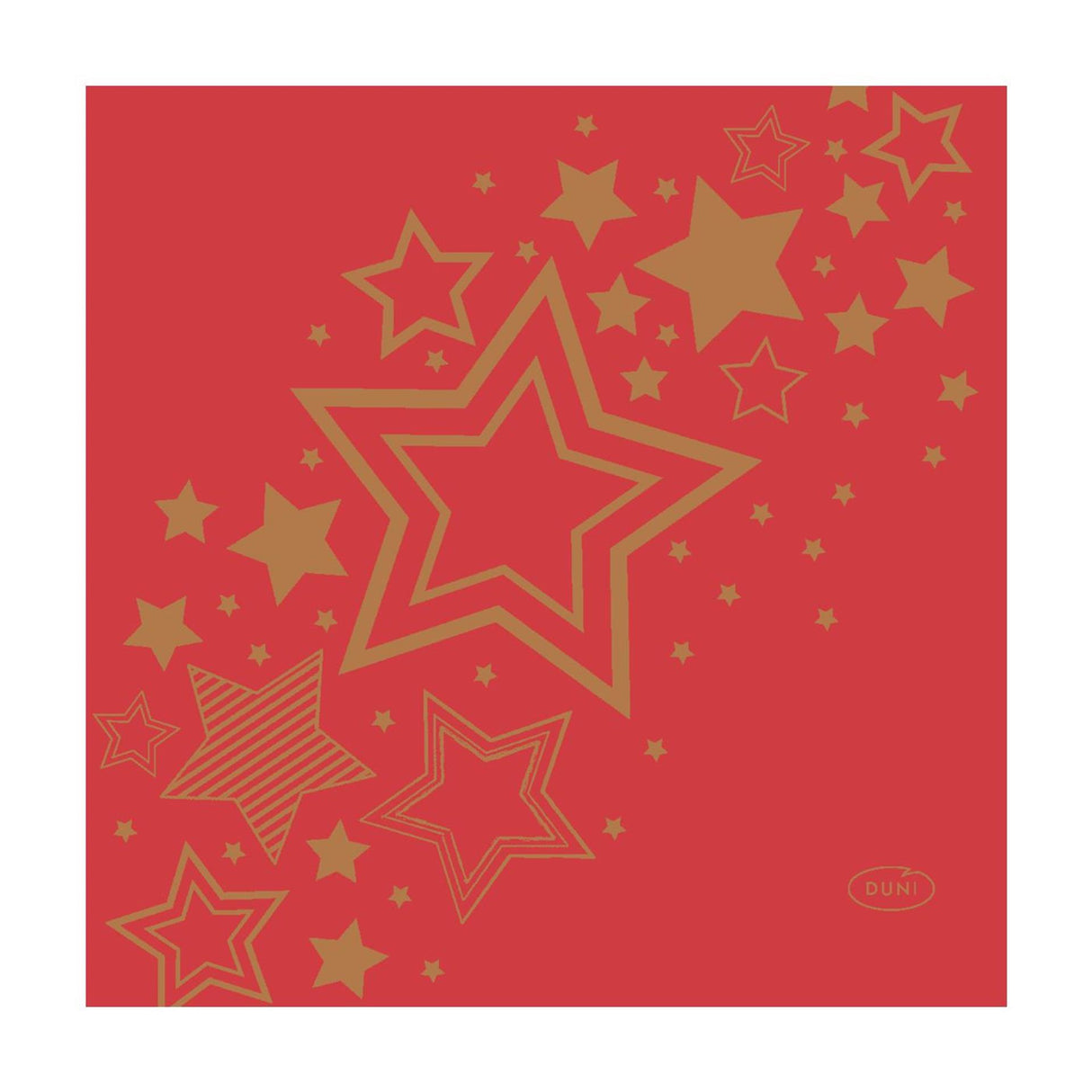Serviettes Duni étoile de vacances rouge 24x24cm