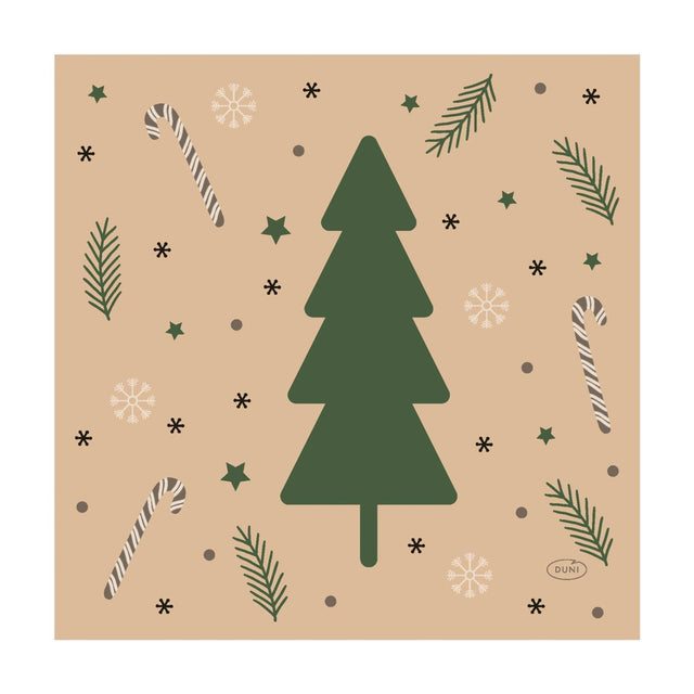 Serviettes Duni Noël naturel 33x33cm