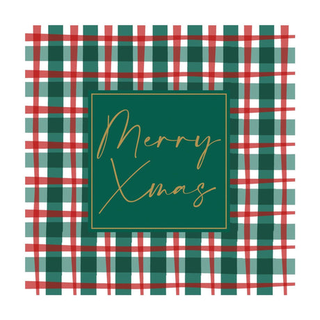 Serviettes Duni carreaux de Noël 33x33cm