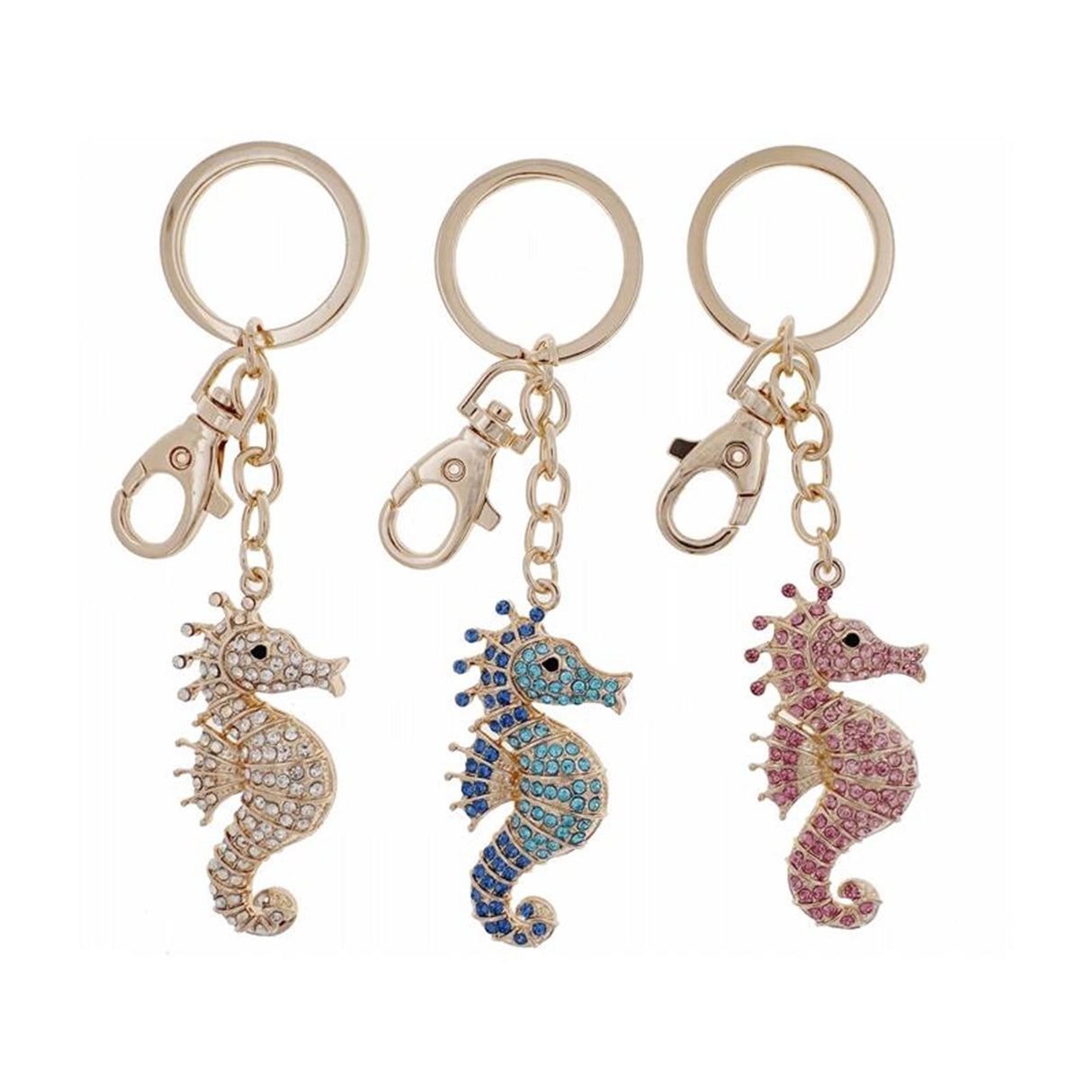 Porte-clés Cozydecor strass hippocampe