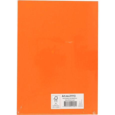 Creativ Company colored Cardboard Mandarin Orange A4, 20 feuilles