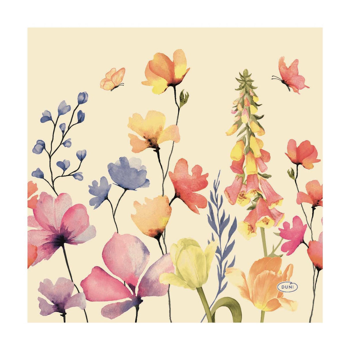 Serviettes Duni havre floral tissu 3 épaisseurs 33x33cm