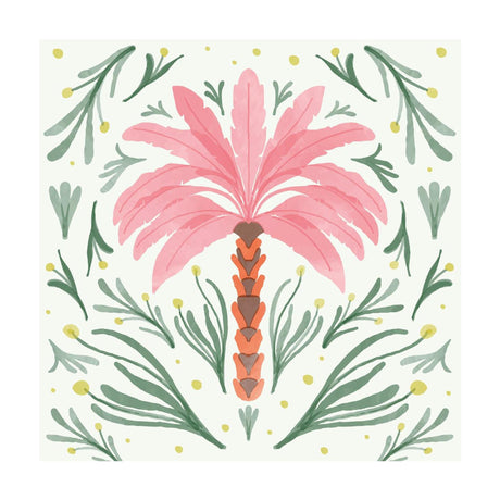 Serviettes Duni palmier oasis tissu 3 couches 24x24cm