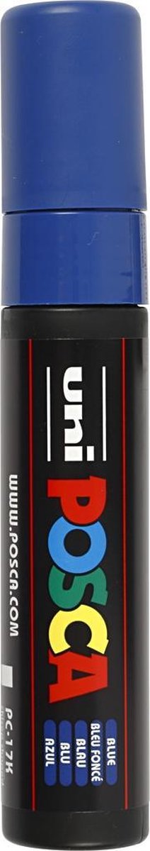 Marqueur peinture Posca uni 17k bleu foncé - pointe bloc 15mm