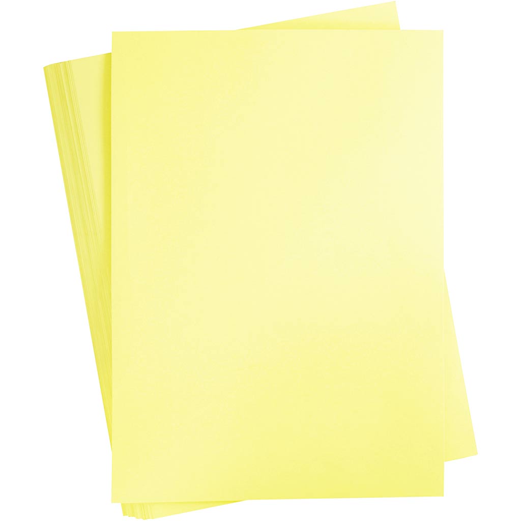 Carton coloré Creativ company, a2, feuille 420x594 mm, 180 gr, jaune clair, 100 feuilles 1 boîte