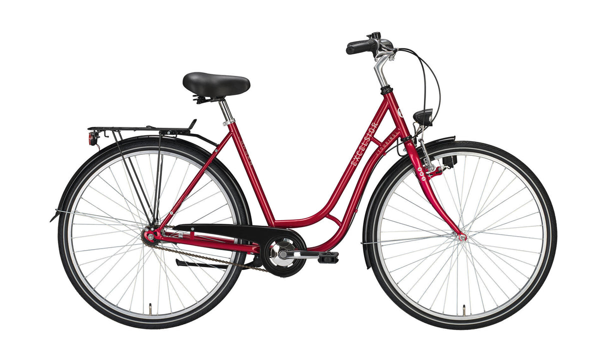Mod de cyclotourisme urbain Excelsior. 24 cyclotourisme 26 45 tour 3sp rouge met.