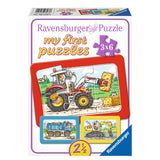 Ravensburger Excavator Tractor and Tipping Car 3x6 Pieces