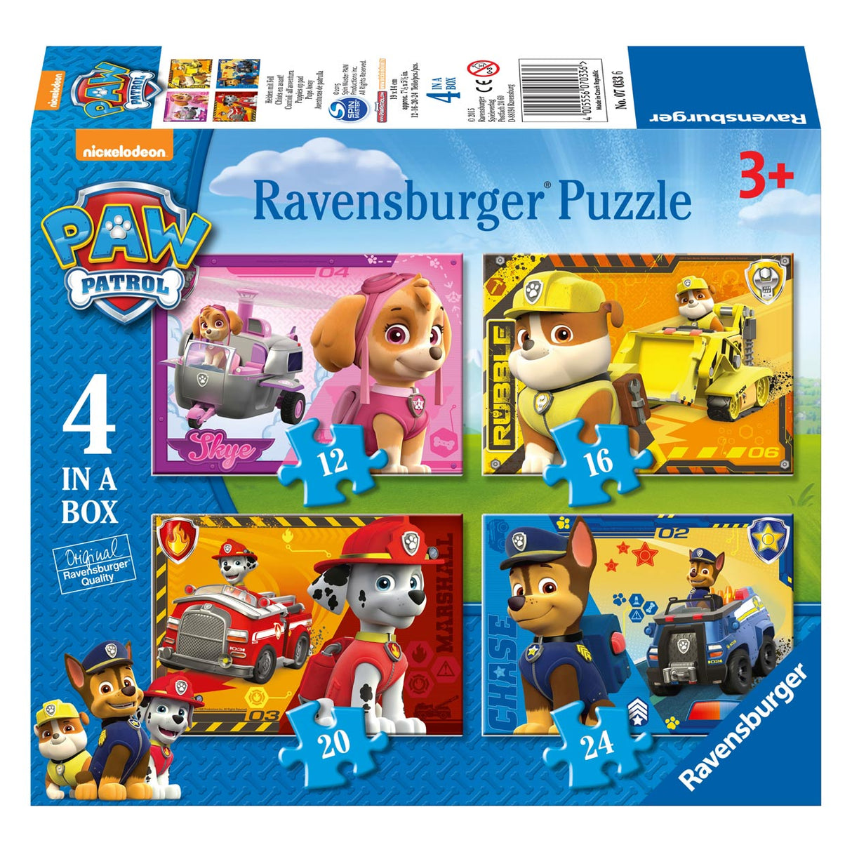 Ravensburger Puzzle szczenięta na drodze, 4in1