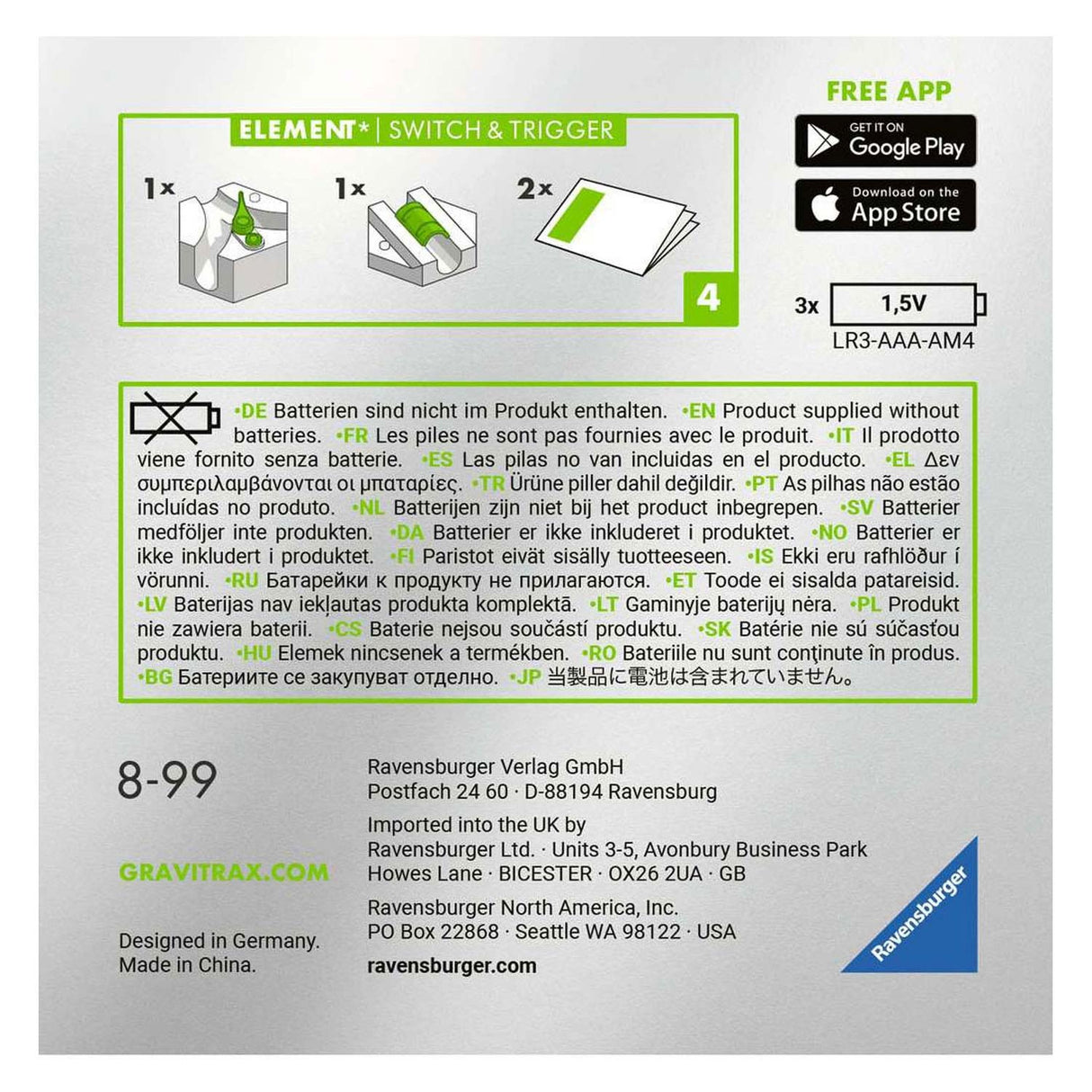 Ravensburger Gravitrax Element Switch Trigger Expansion Set