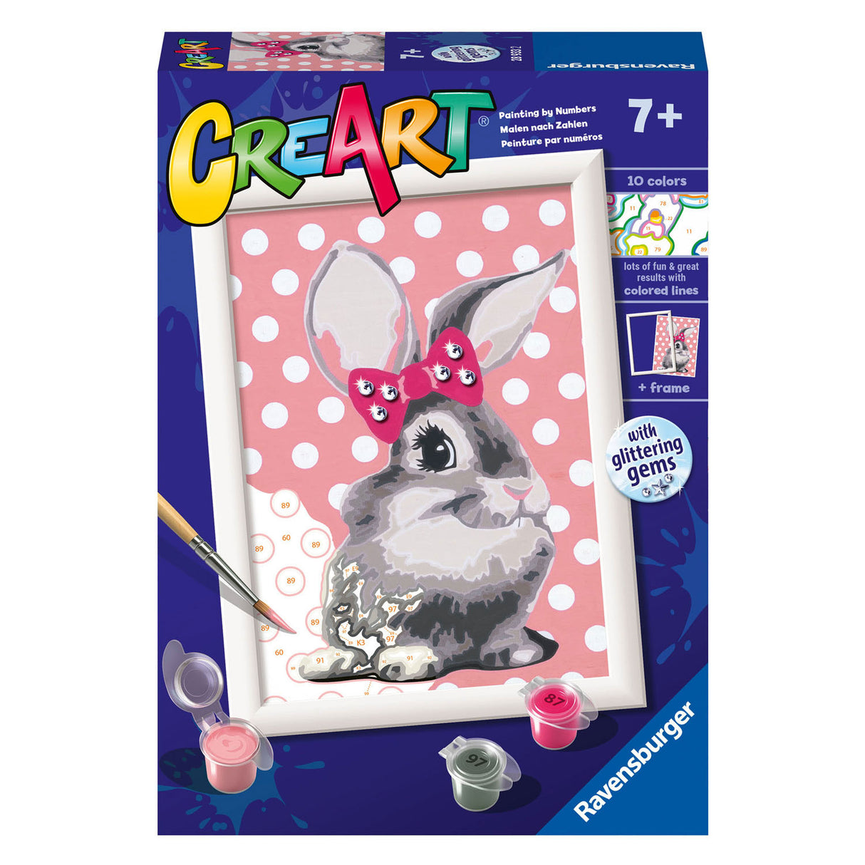 Ravensburger Creart Painting von Number Rabbit mit Glitzer