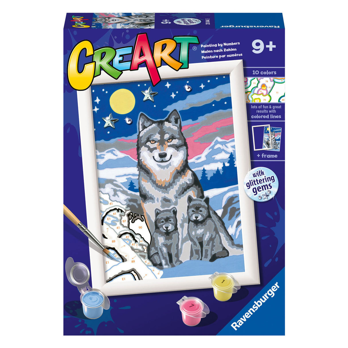 Ravensburger Creart Painting on Number Great Wolves Family