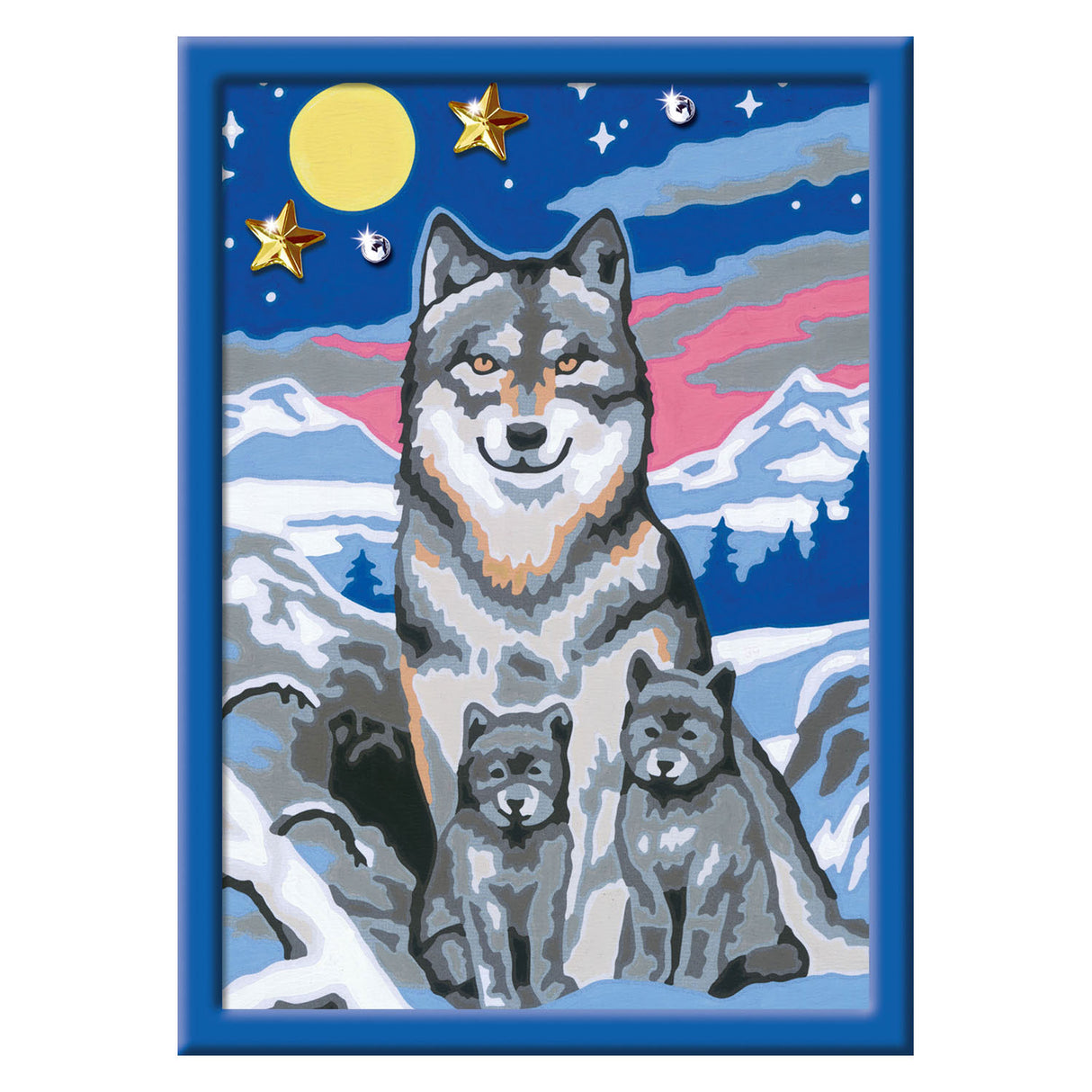 Ravensburger Creart Painting on Number Great Wolves Family