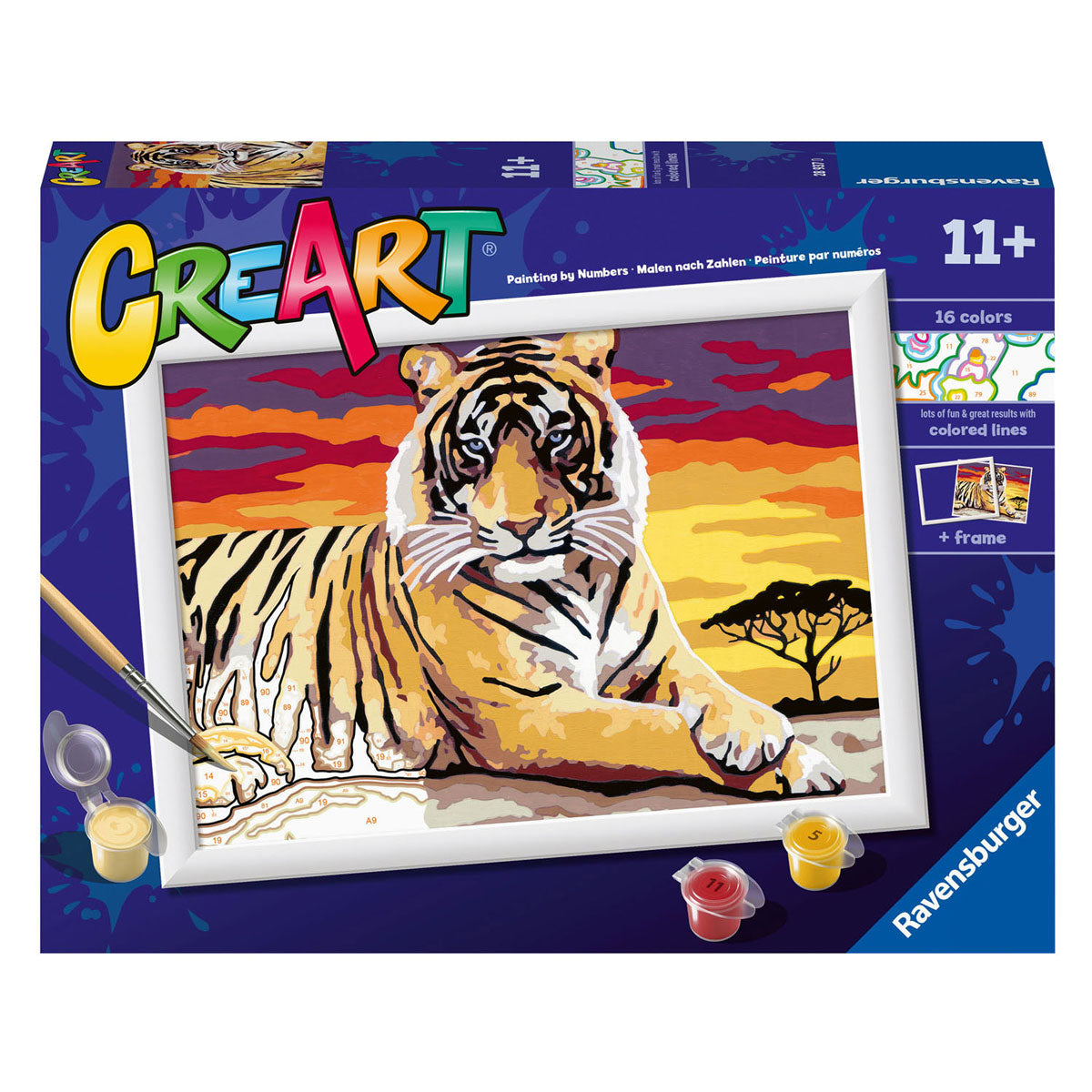 Ravensburger Crart Målning på Number Majestue Tiger