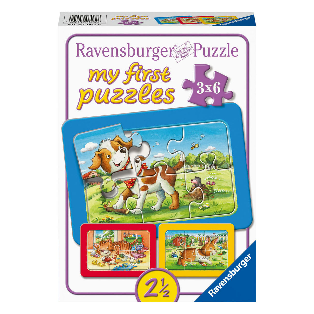 Ravensburger Jigsaw puslespill mine dyrevenner, 3x6st.