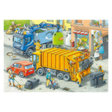 Ravensburger jigsaw puzzle garbage truck and tow truck, 2x24ST.