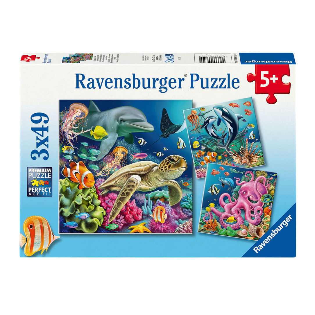 RAVENSBURGER JIGSAW puzzle Incantevole mondo sottomarino, 3x49st.