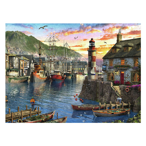 Ravensburger Jigsaw -puslespil om morgenen ved havnen, 500st.