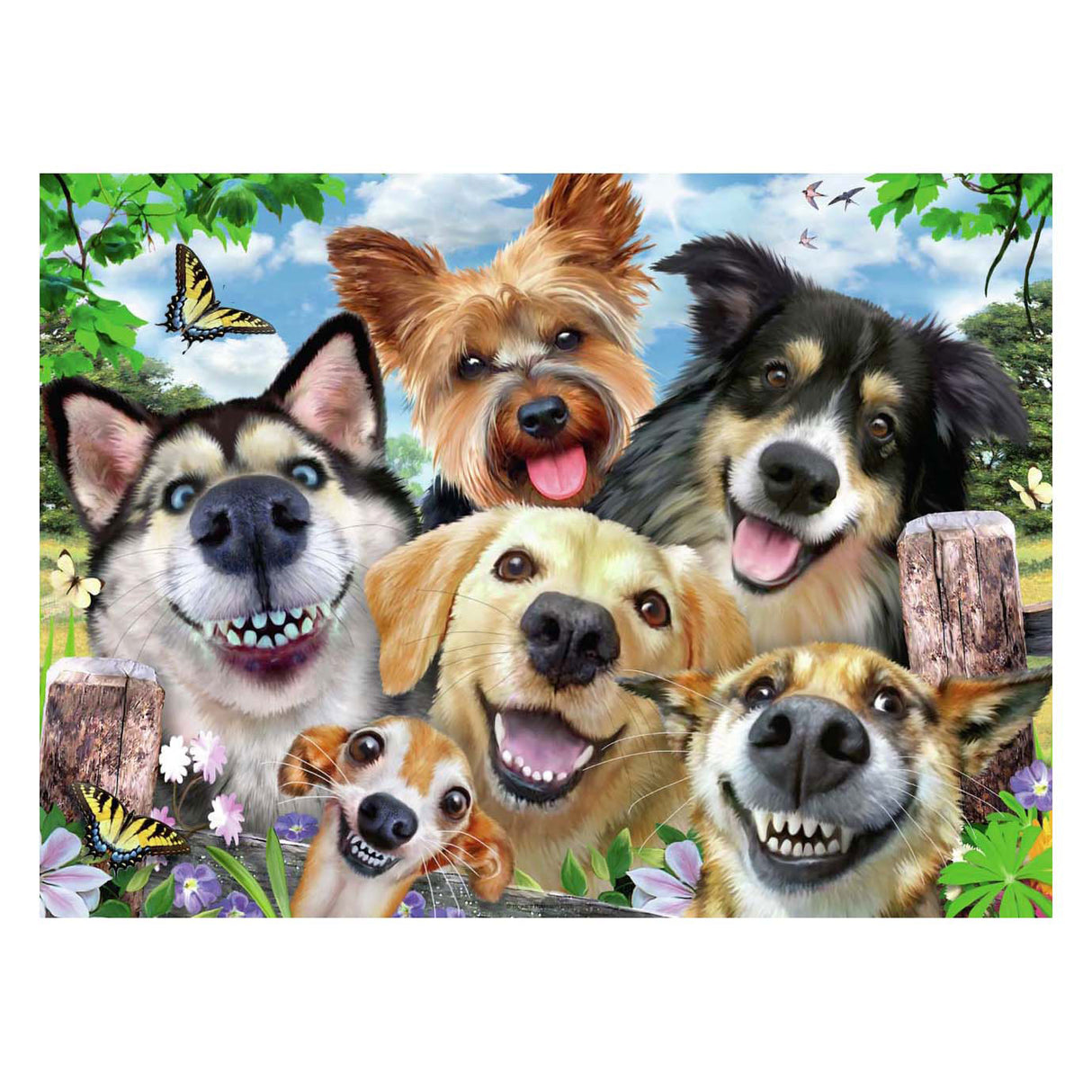 Ravensburger Jigsaw Puzzle alegre perros, 1000.