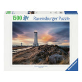 Ravensburger Jigsaw puslespill vakker luft over fyret på Akranes Island, 1500st.