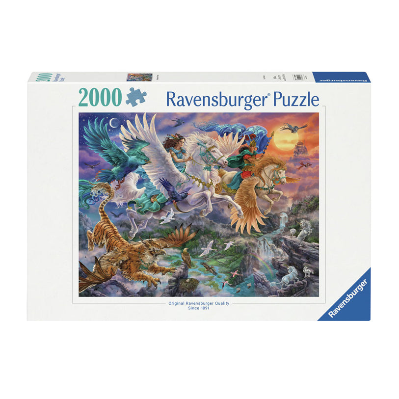 RAVENSBURGER JIGSAW puzzle Auf Dem Pegasus Durch Dat Lufte, 2000st.