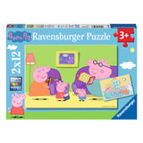 Ravensburger Jigsaw -puslespill hjemme på Peppa Pig, 2x12 PC -er.