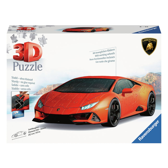 Ravensburger 3d Puzzle Lamborghini Huracan Evo Arancio, 108e.