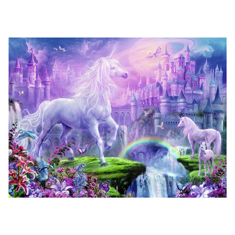Ravensburger puzzle royaume des licornes (paillettes) - puzzle - 100 pièces