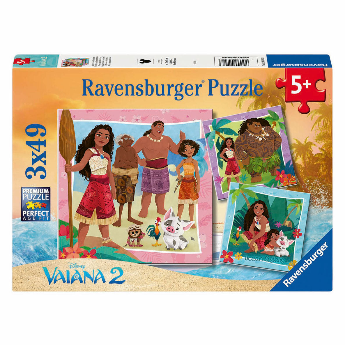 Ravensburger puzzle vaiana 2 vers de nouvelles aventures ! - puzzle - 3x49 pièces