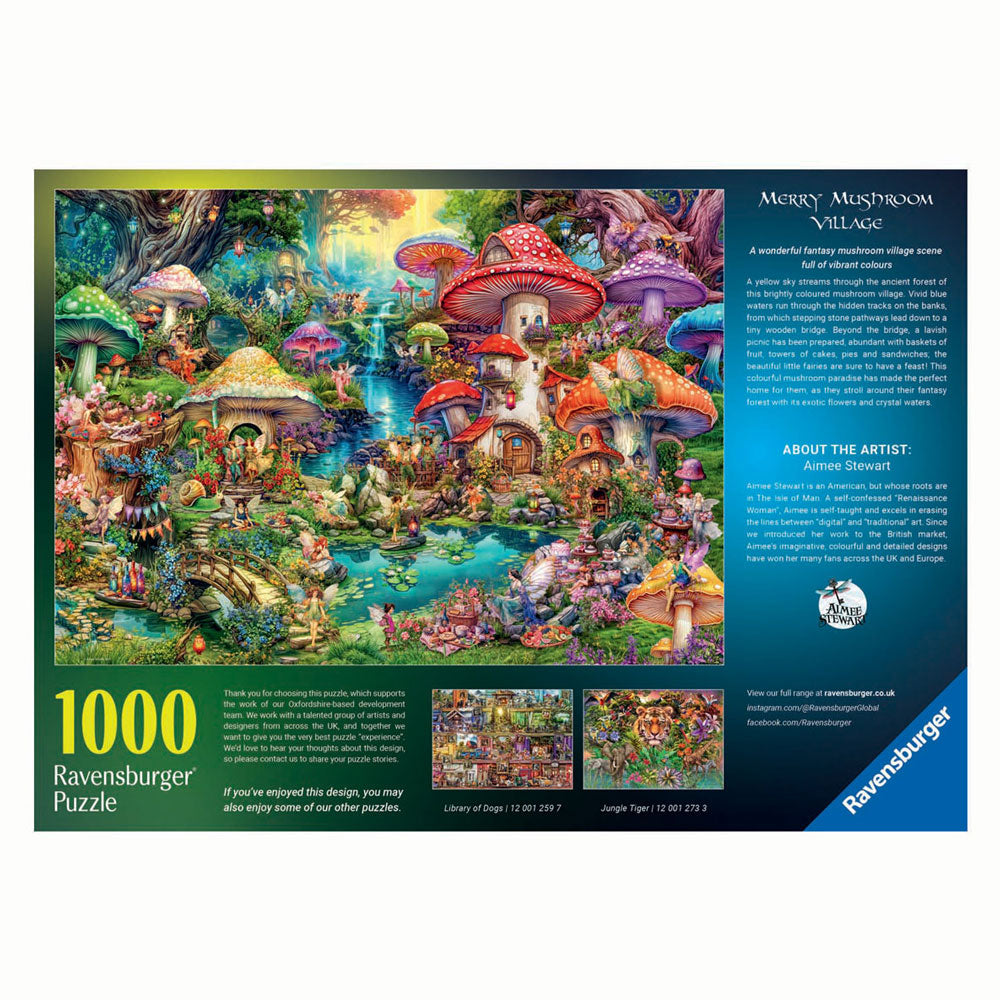 Ravensburger puzzle joyeux village de champignons, 1000 pcs.