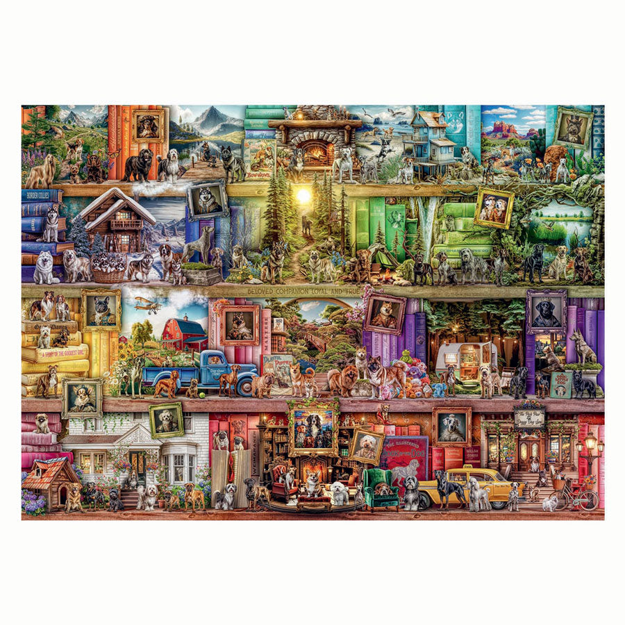 Ravensburger - la bibliothèque des chiens - puzzle - 1000 pièces