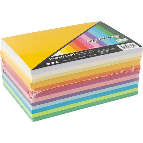 Carton ressort Colortime, a6, feuille 105x148 mm, 180 gr, différentes couleurs, 300 feuilles diverses 1 boîte