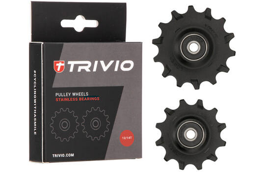 Trivio - roues de dérailleur 12 roulements inox 14t