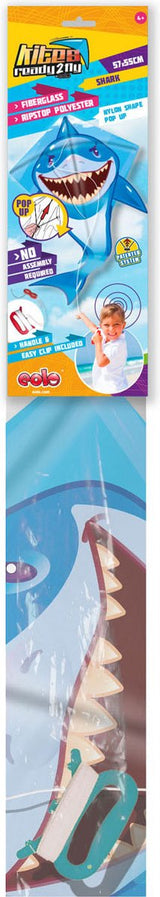 Kites Ready 2 Fly - Pop -Up Nylon Vlieger Shark