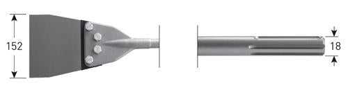 Burin spatule Rotec sds max 152x630mm