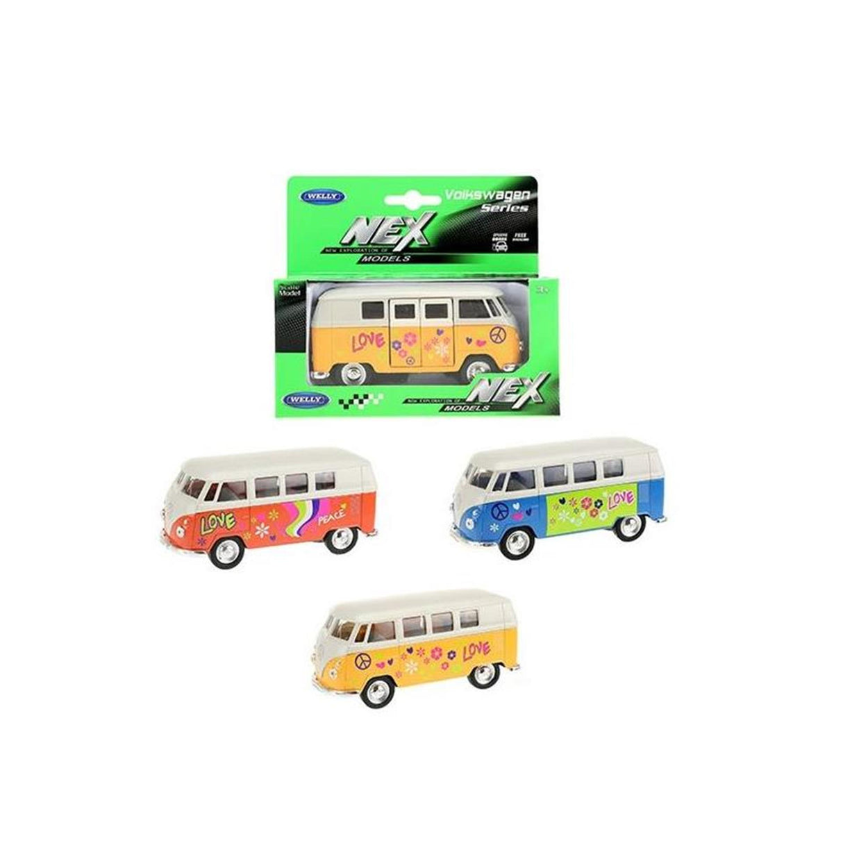 Toi-toys welly volkswagen 1963 bus avec impression
